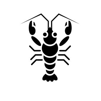340x340 Free Silhouette Vector An Illustration, Shrimp