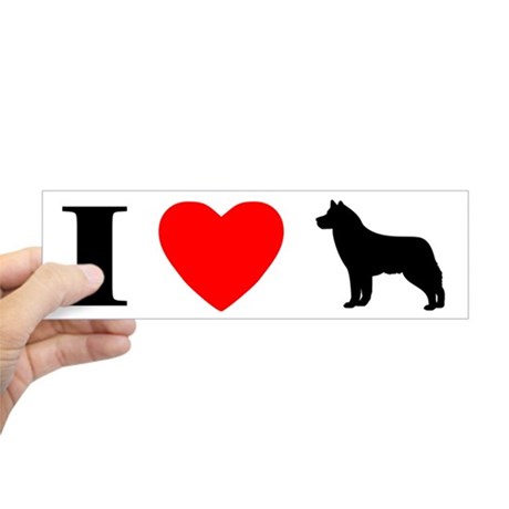460x460 Siberian Husky Silhouette Bumper Stickers