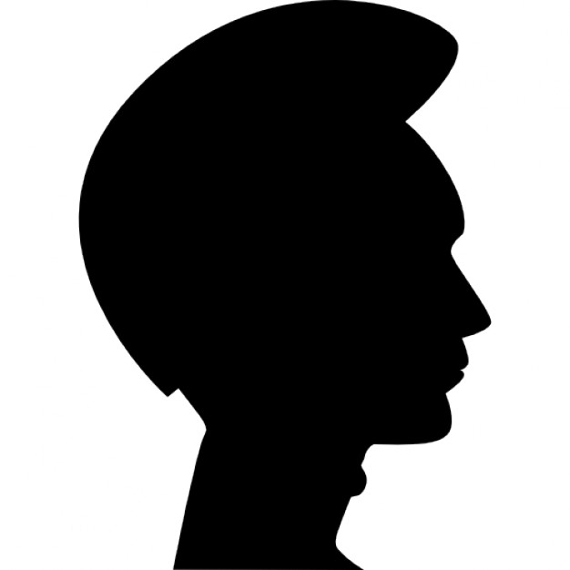 626x626 Man Hair Shape On Head Side View Silhouette Icons Free Download