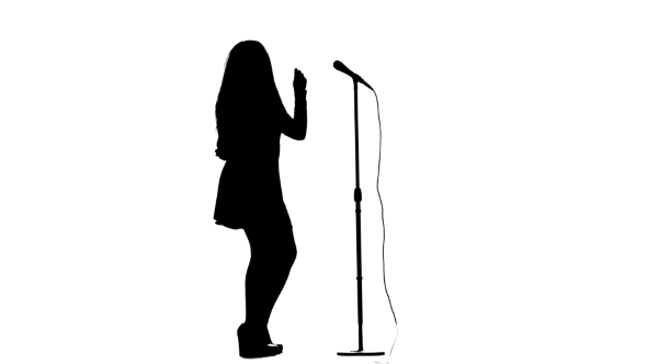 590x332 Singer Dances To The Beat Of Her Song. White Background
