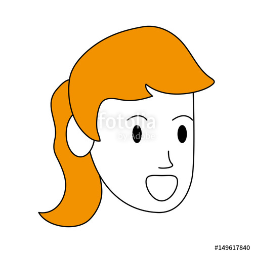 500x500 Color Silhouette Image Cartoon Side View Face Executive Woman