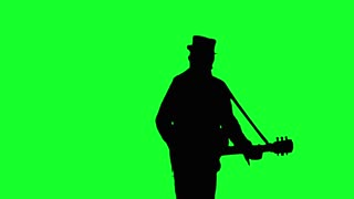 320x180 Black Guitar Silhouette And Flying Colored Musical Notes In