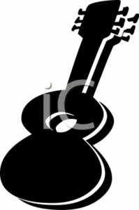 199x300 Clipart Illustration Of A Guitar Silhouette