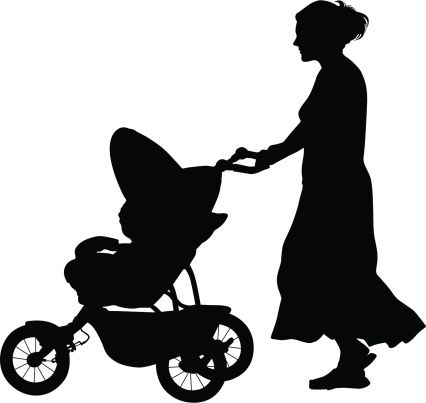 426x403 Vectores Libres De Derechos Baby Stroller Silhouettes