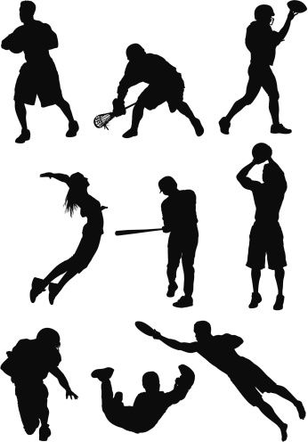 346x496 Vectores Libres De Derechos Silhouette Of Sports People In Action