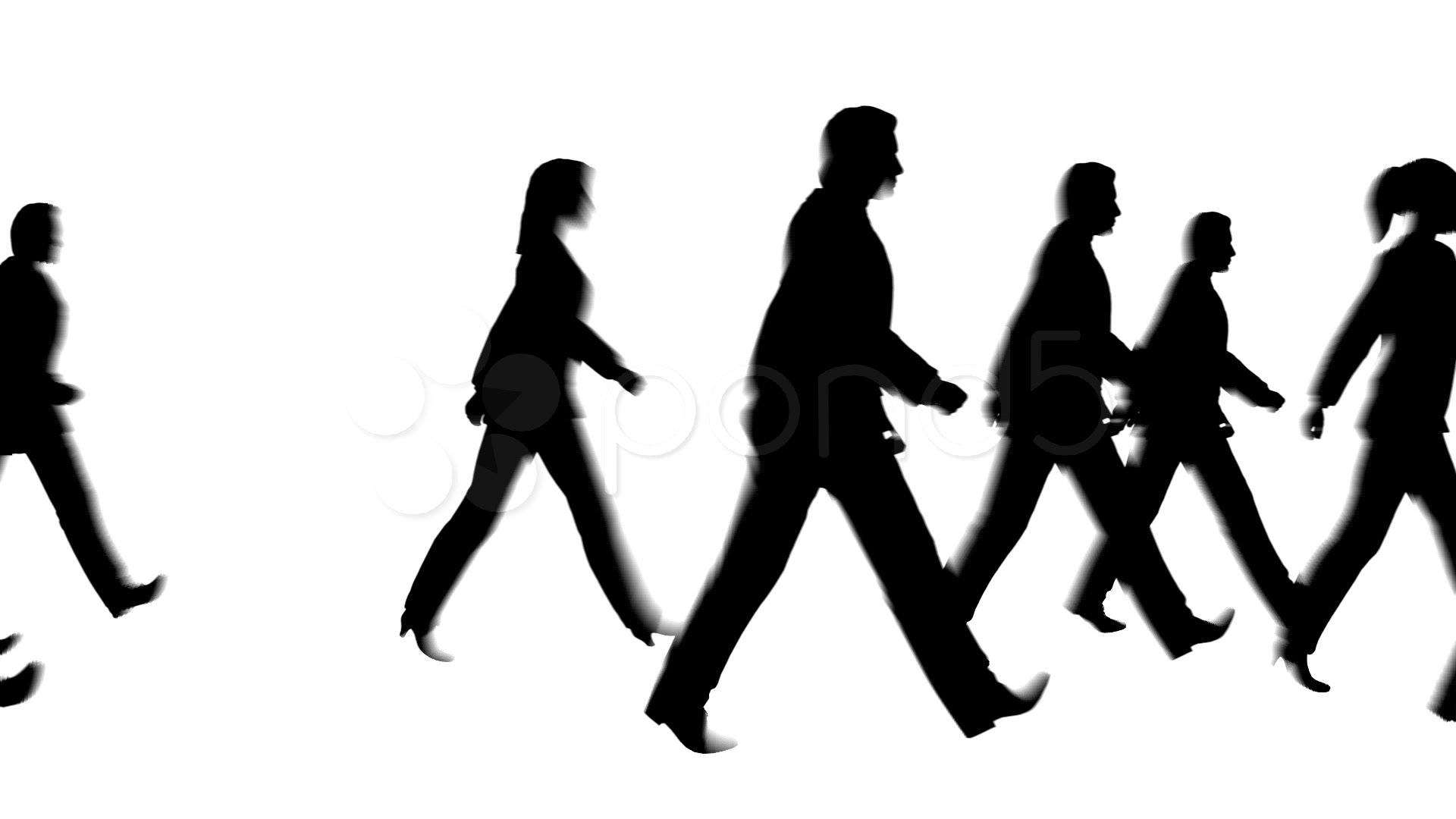 1920x1080 Walking People Silhouette Pedestrian ~ Video