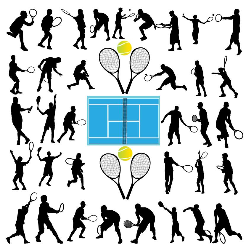 831x837 Tennis Ball Silhouette Vector Set 04