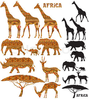 286x320 Silhouette Of Wild Animals Stock Vector Colourbox