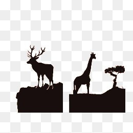 260x261 African Wildlife Silhouette Background, Leopard, Elephant