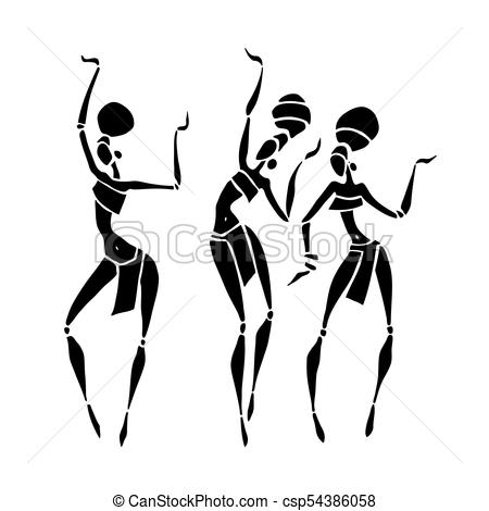 450x470 African Beautiful Women. Silhouette Of Woman. African Clipart