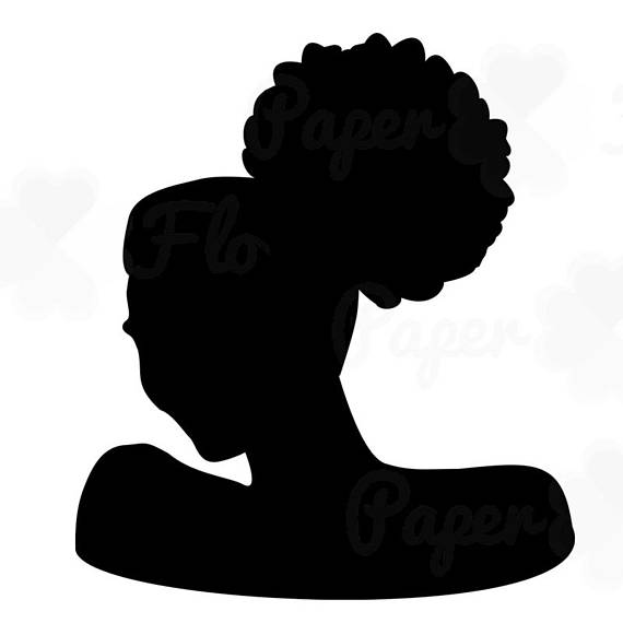 570x570 Afro Puff Silhouette Svg Clip Art African Woman Natural Curly