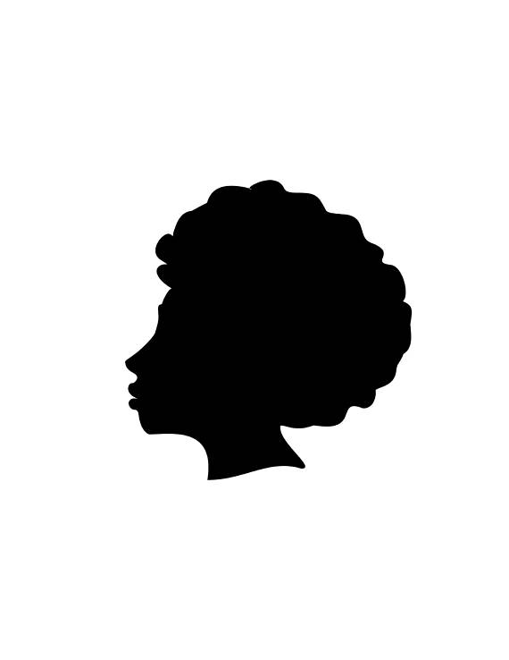 570x738 Afro Silhouette Svg Clip Art Afro Natural Hair Png Files