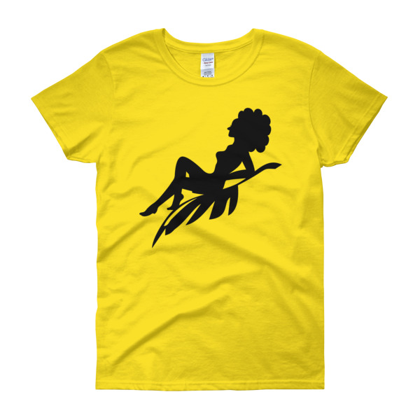 600x600 Afro Women Sitting On Leaf Silhouette