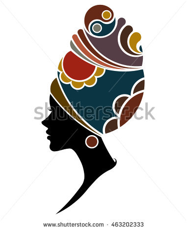 381x470 African American Woman Silhouette Afro Portrait Vector