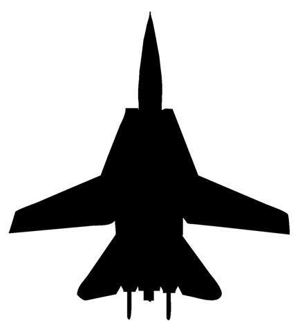 434x480 Fighter Jet Silhouette 5 Decal Sticker