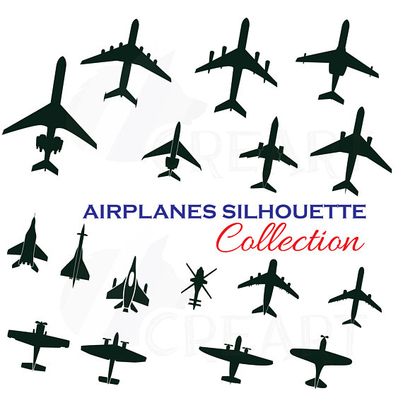 570x570 Airplane Silhouette Pack Airplane Clipart. Eps Png Jpg