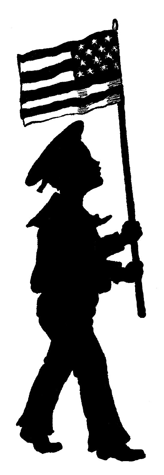 546x1575 Digital Stamp Design Boy Holding American Flag Download