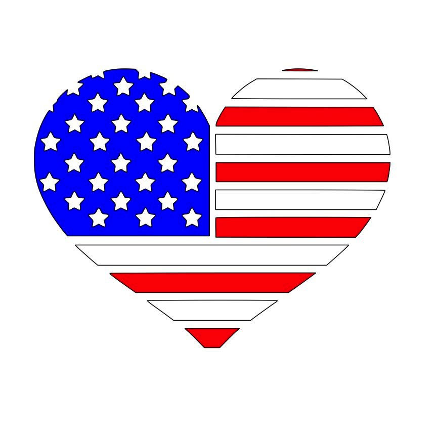 864x864 Heart American Flag Svg File Download Cricut Images For Upload