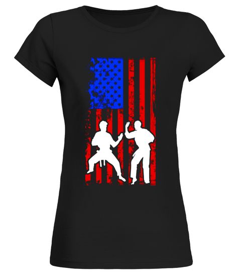 480x540 Martial Arts American Flag Sports Player Silhouette T Shirt Wall