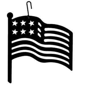 300x300 Wrought Iron American Flag Decoration Hanging Silhouette Flags
