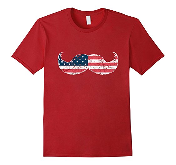 562x526 Mustache Silhouette American Flag T Shirt Funny Usa