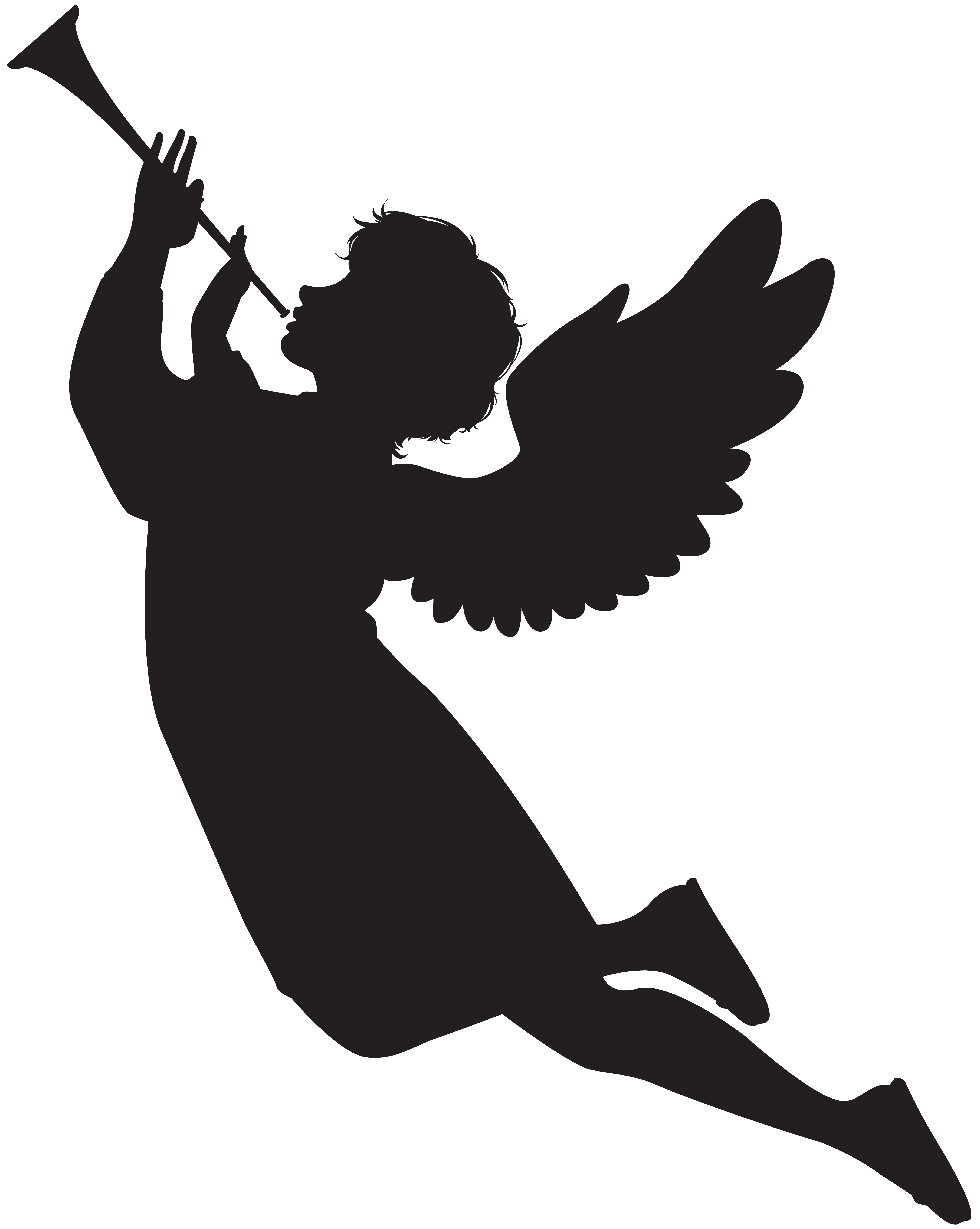 5581x7000 Angel With Fanfare Silhouette Png Clip Art Imageu200b Gallery