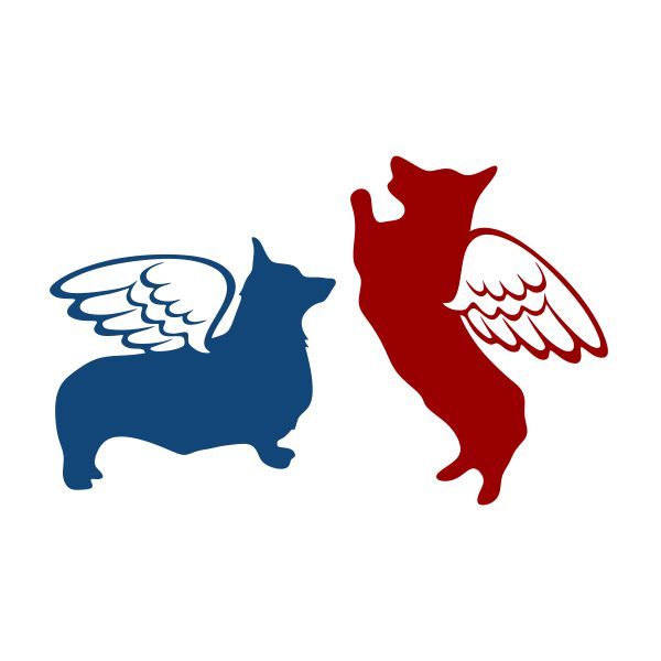 600x600 Corgi Angel Wings Cuttable Design Cut File. Vector, Clipart