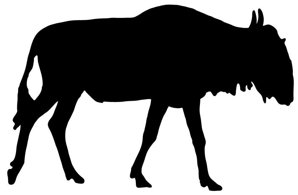 1000x654 Animal Silhouette Wildebeest Style 37