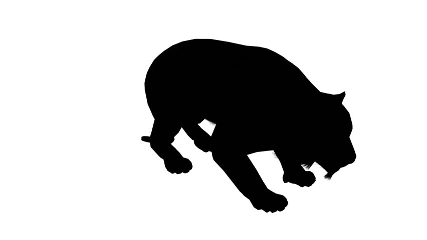 852x480 Tiger Running Sketch Silhouette,wildlife Animals Habitat. Cg 02098