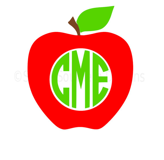 570x556 Apple Monogram Svg Instant Download Design For Cricut