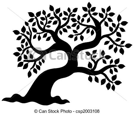 450x382 Silhouette, Arbre Feuillu. Silhouette, Illustration