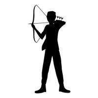 200x200 Black Outline Outlines Sport Sports Silhouette Silhouettes Archer