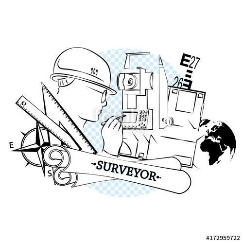 500x500 Surveying And Architecture Silhouette Stock Image And Royalty