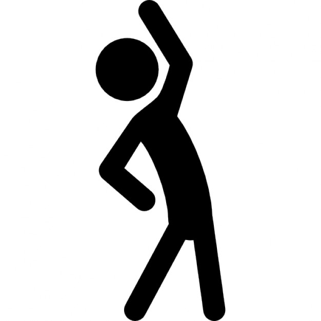 626x626 Stretching Man Silhouette Raising Right Arm Icons Free Download
