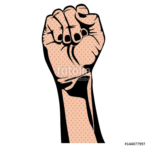 500x500 Silhouette Skin Color Right Arm With Closed Fist Vector
