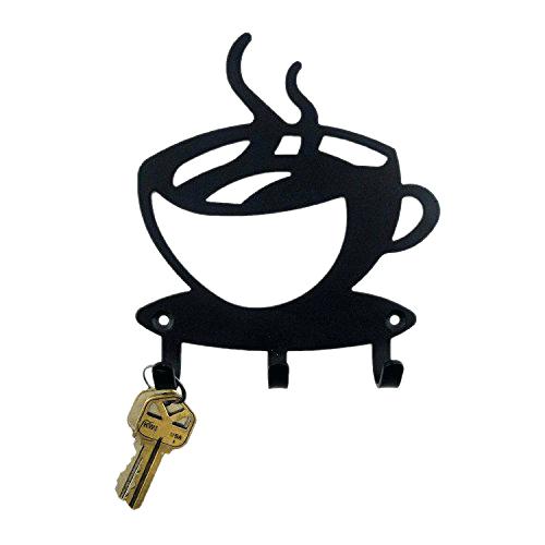 500x500 Coffee Cup Wall Decor Black Metal Silhouette Art Key Holder
