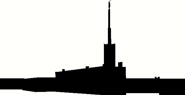 600x308 Georgia Atlanta Temple Silhouette Wall Sticker, Vinyl Decal