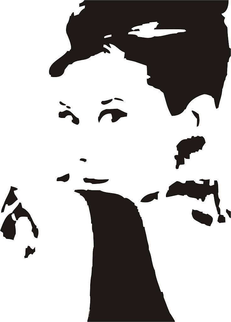 735x1024 5060cm Audrey Hepburn Silhouette Wall Vinyl Stickers Art Decal