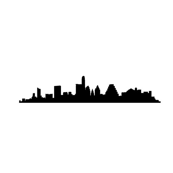 570x570 Austin Texas City Skyline Silhouette Wall Decal Custom
