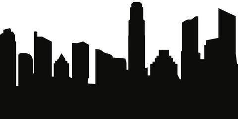 480x241 Austin, Texas Skyline Silhouette Cityscape Purses And Pillows