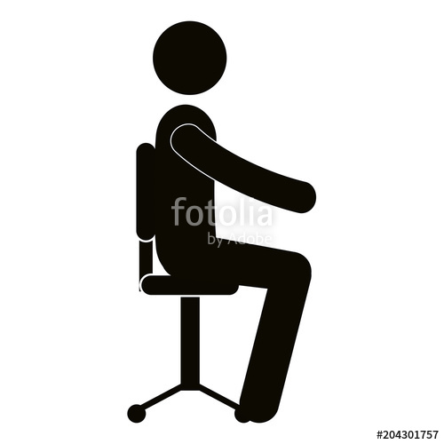 500x500 Businessman Figure In The Chair Office Silhouette Avatar Vector