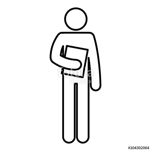 500x500 Figure Human With Document Silhouette Avatar Vector Illustration