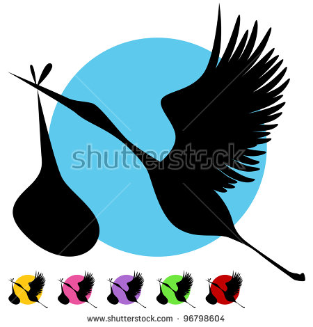 450x470 Stork Clipart Baby Silhouette