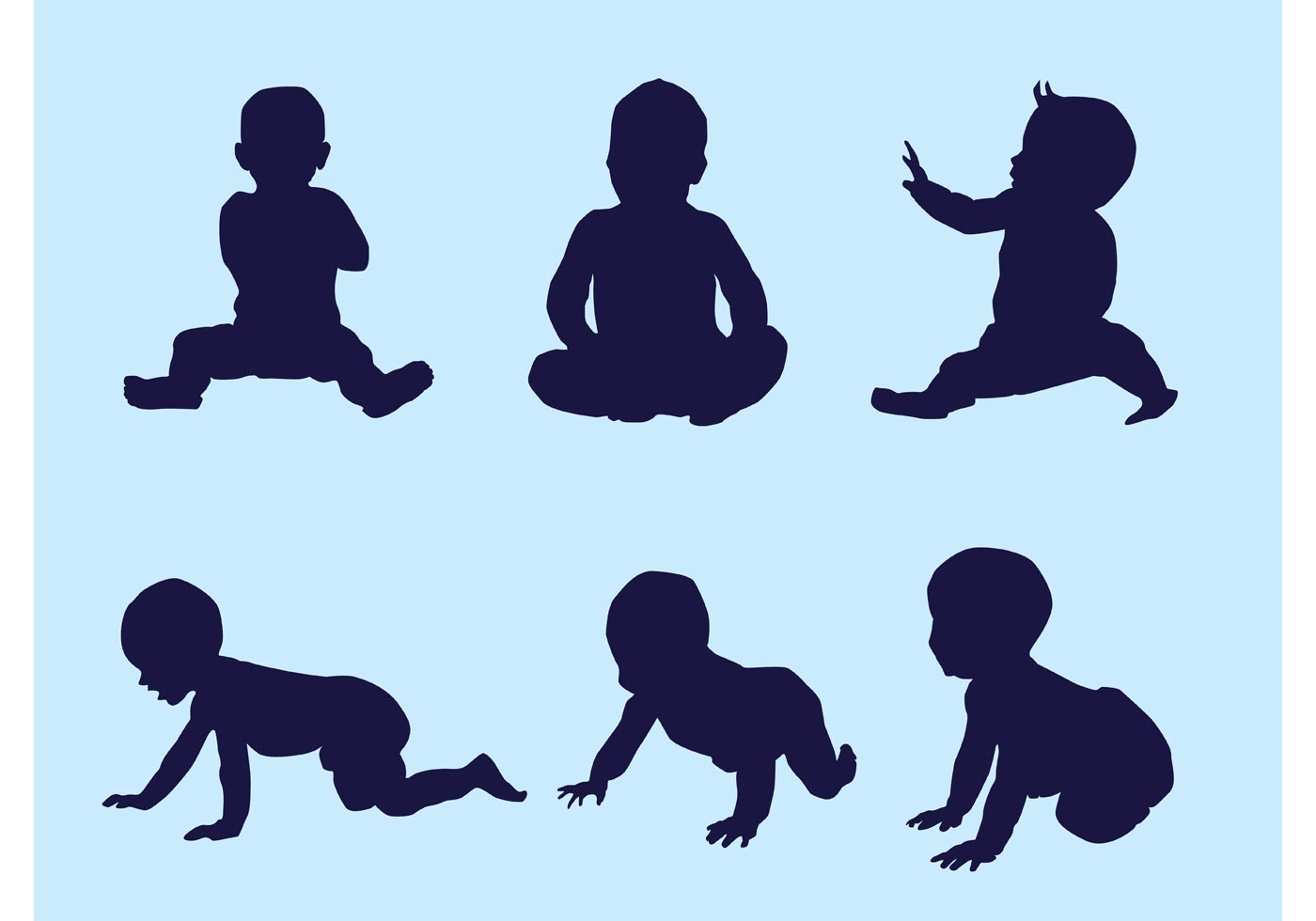1400x980 Baby Silhouette Vector Free