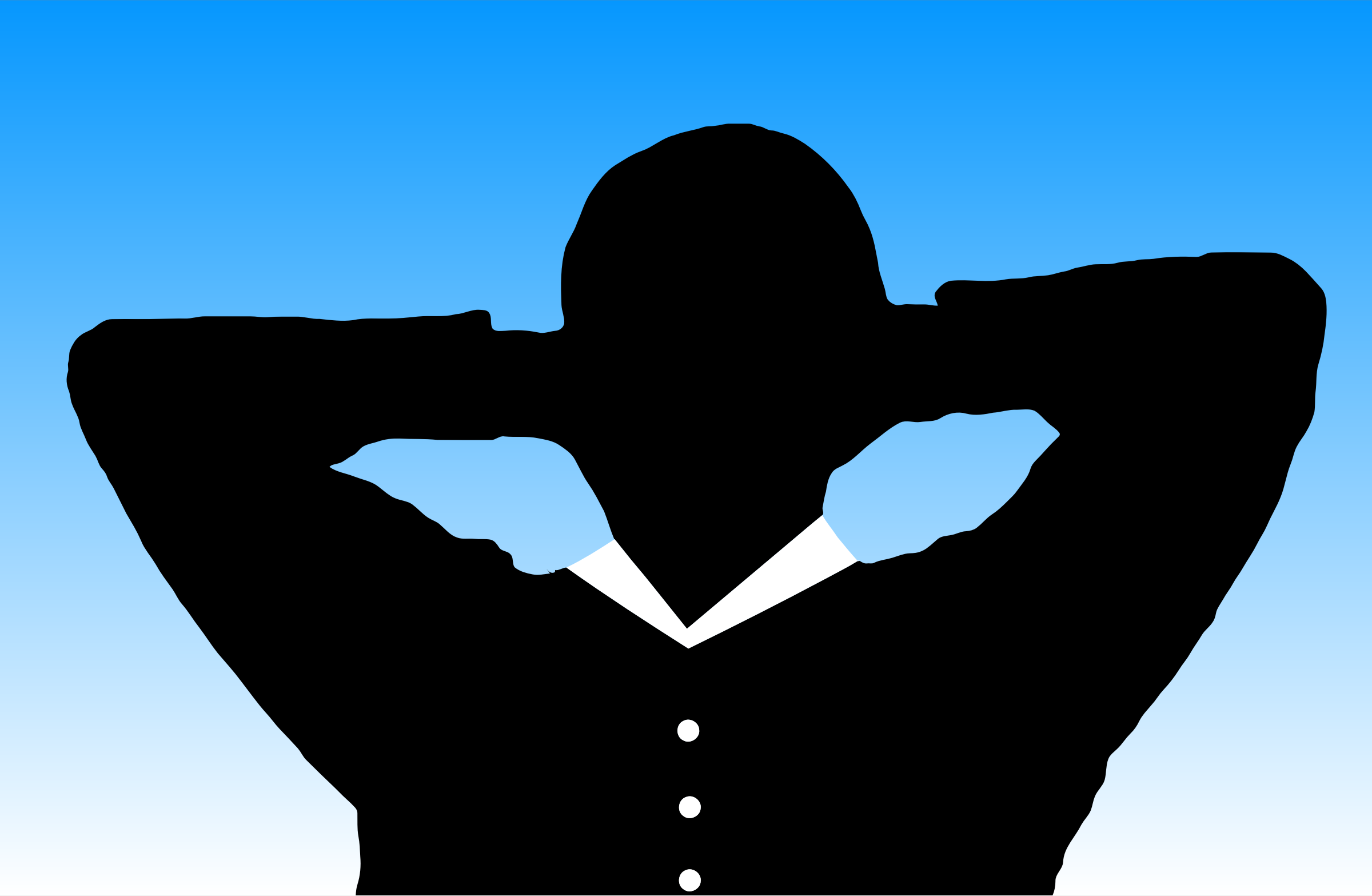 2400x1567 Man Relaxing With Hands Behind Head Silhouette With Background