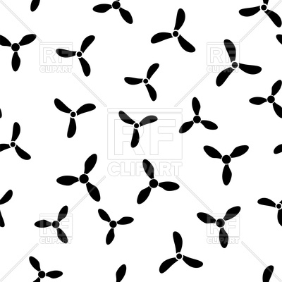 400x400 Propeller Silhouette Seamless Pattern Isolated On White Background