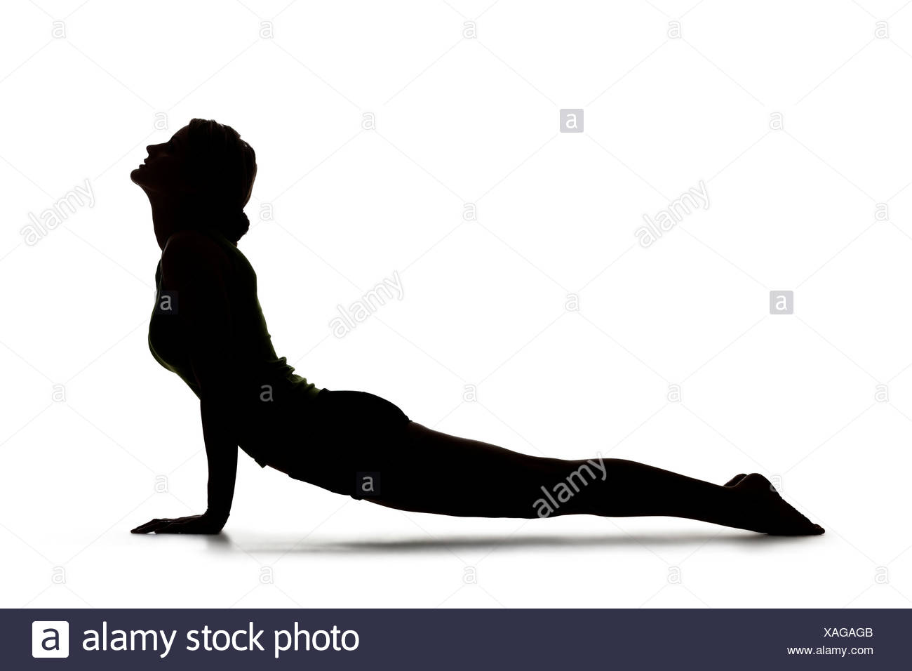 1300x956 Usa, Utah, Orem, Silhouette Of Woman In Cobra Pose Against White