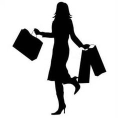 236x236 Silhouette Woman Purple Shopping Bag Clipart Walking Png