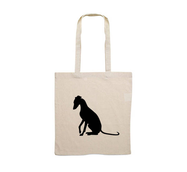 600x551 Canvas Bag Whippet Sitting Silhouette
