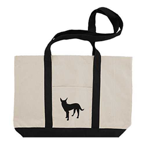 500x500 Cotton Canvas Boat Tote Bag Formosan Mountain Dog Silhouette By